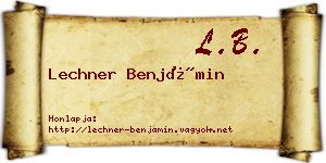 Lechner Benjámin névjegykártya